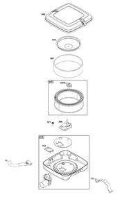Air Cleaner Group Diagram and Parts List for 356447-0697-B5 200000 - 399999 Briggs and Stratton Engine